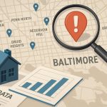 Map of Baltimore neighborhoods highlighting crime rates for real estate investment analysis