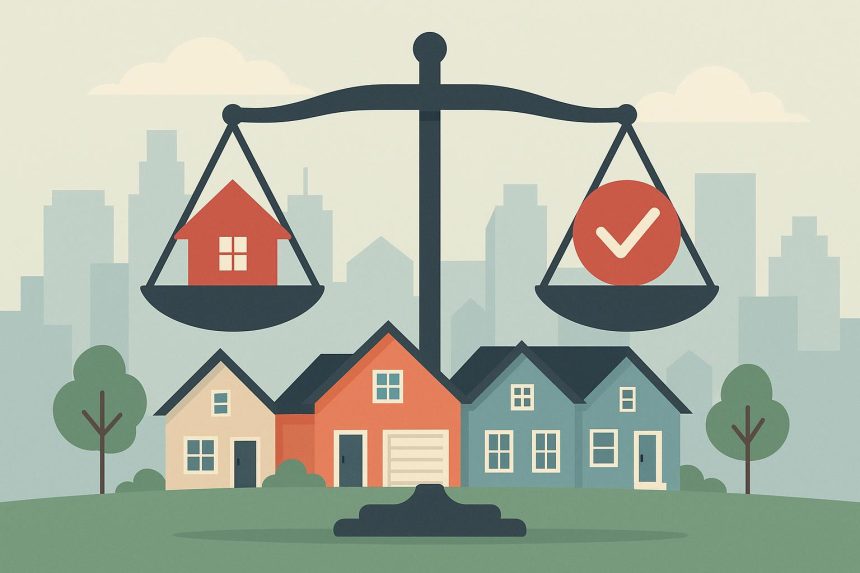 Graphic illustrating low housing inventory and housing market balance in real estate sector