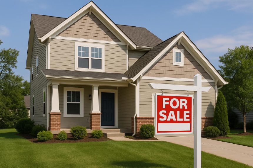 Modern Raleigh home with for sale sign and key, highlighting fast real estate sales process