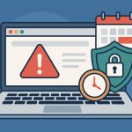 Expiring SSL certificate warning on website browser padlock symbol and address bar