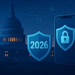 DC skyline with secure mobile devices representing government-grade cybersecurity innovation