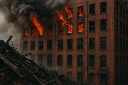 Smoke rises over Brooklyn buildings as multiple fires cause widespread structural damage.