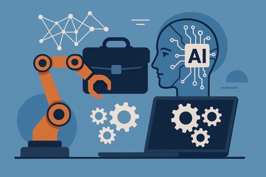 AI tools enhancing workforce development processes in a modern business management setting