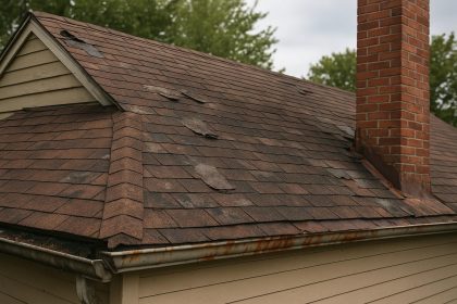 Damaged shingles and water leaks causing roof deterioration and need for replacement