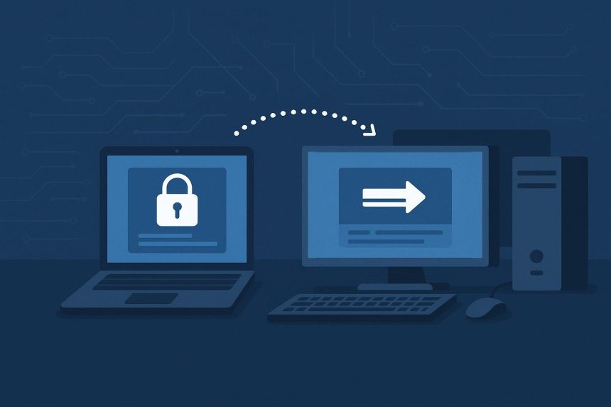 Remote access software interface showing unattended access features and secure connectivity icons