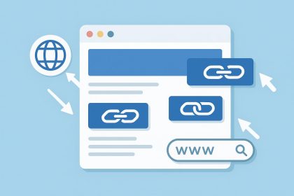 Website homepage with highlighted links representing key resources in the main article topic