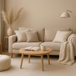Cozy living room with soft lighting, plush pillows, and inviting decor for home comfort tips