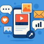 Colorful digital visual micro-content elements enhancing modern online communication platforms