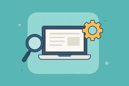 Abstract graphic illustrating the concept of meta descriptions for SEO and digital marketing.