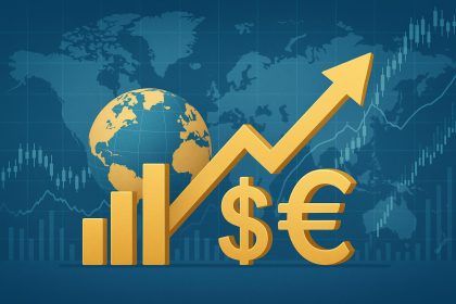 Stock market charts and global economy symbols illustrating financial markets’ global impact