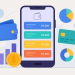 Mobile app dashboard displaying multiple digital wallets and financial transactions for easy management