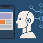Abstract illustration of AI agents transforming mobile and web app design concepts
