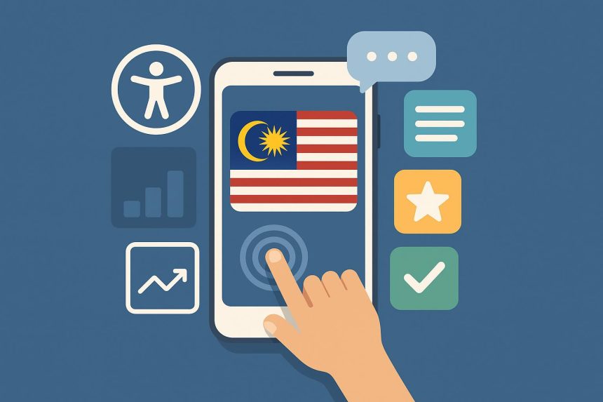 Mobile interface of Malaysia platform showing user-friendly features and accessible navigation