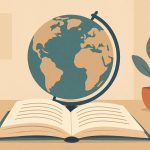 Open notebook, smartphone language app, and minimalist workspace for fast language learning