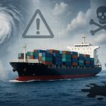 Cargo ships navigating open ocean, illustrating challenges in global maritime shipping operations
