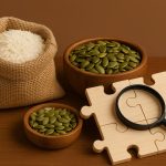 Bulk food ingredients in warehouse stacks with supplier logistics, representing B2B sourcing solutions