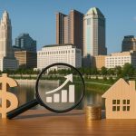 Downtown Columbus Ohio skyline with business district, illustrating local business valuation concepts