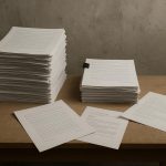 Stack of unfinished reports and documents accumulating on an office desk, symbolizing incomplete tasks