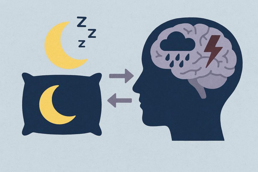 Disrupted sleep patterns illustrating the link between sleep disorders and mental health issues