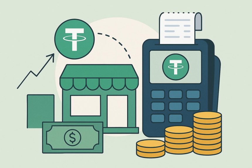 USDT payment process illustration for businesses accepting cryptocurrency transactions