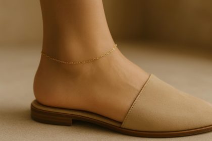Gold permanent anklet displayed as a durable alternative to traditional clip-on anklet styles