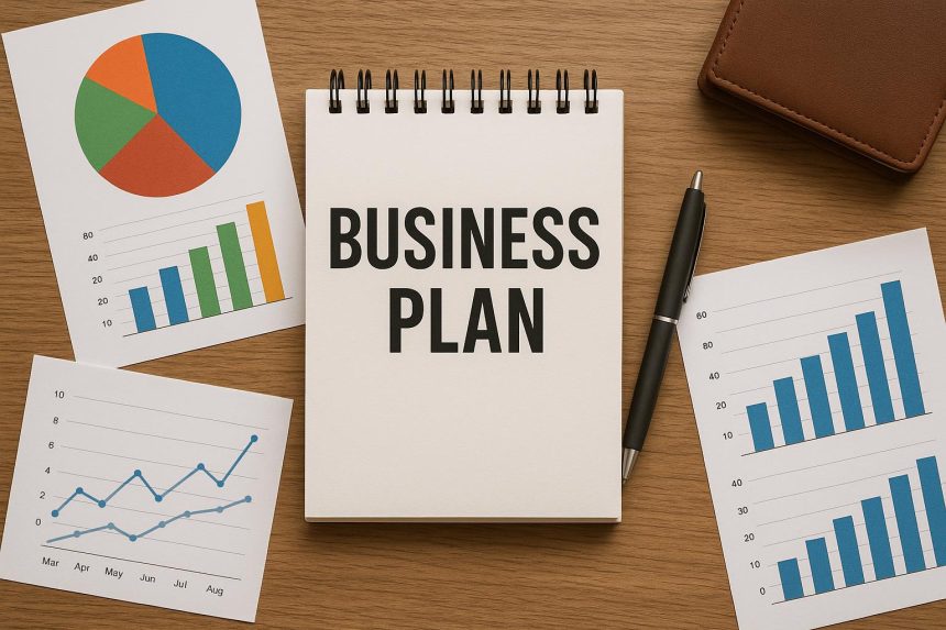 Business plan documents and charts representing Anisuzzaman Chowdhury’s strategic planning insights