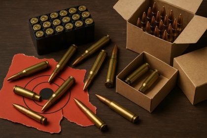 Bulk rifle ammunition boxes stacked on a table, highlighting key buying considerations