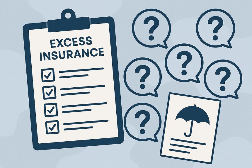 Excess insurance policy documents and checklist being reviewed during annual policy assessment