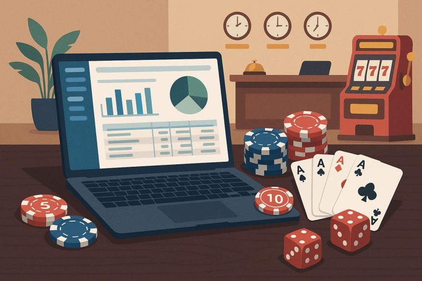 Accounting software dashboard streamlining casino and hotel management operations.