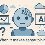 Artificial intelligence agency concept with digital network graphics and business icons