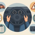 Car on a winding road illustrating safe driving techniques and skill improvement tips