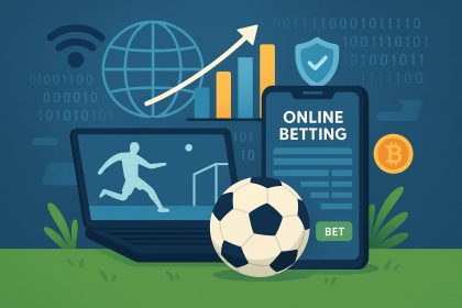 Digital dashboard displaying football odds and mobile betting apps for online sports wagering trends