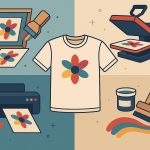 Various custom printed t-shirts, posters, and mugs showcasing different printing techniques