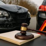 Damaged car on roadside after accident, illustrating key considerations for filing a claim