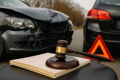 Damaged car on roadside after accident, illustrating key considerations for filing a claim