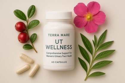 UT Wellness supplement bottle promoting women's urinary tract health and wellness support