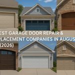 Garage doors of homes in Augusta, GA showcasing top repair and replacement services