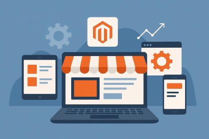 Magento storefront with updated design elements representing modernization and improved user interface