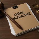 Gavel and legal documents symbolizing attorney negligence and legal malpractice claims