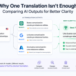 Image 1 of Here's why comparing outputs, not just generating one, is becoming the smarter default for anyone using AI to communicate across languages: