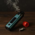 E-cigarette device emitting vapor, illustrating auto-firing vape malfunction and safety solutions