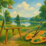 Painting of a forest landscape symbolizing the healing power of connecting with nature through art