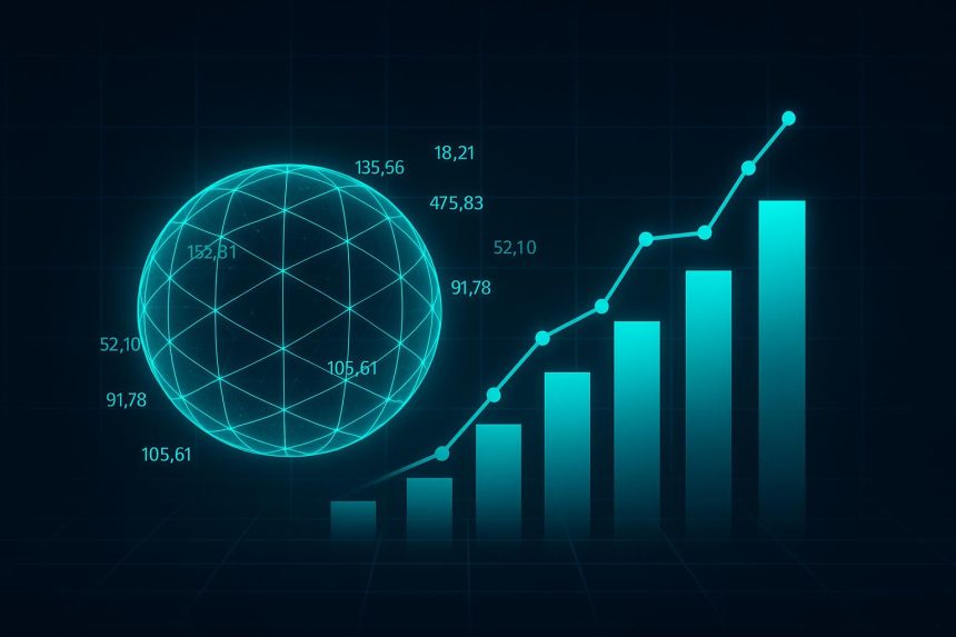 Graph showing synthetic indices movement and trading charts in forex market concept