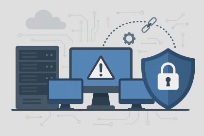 IT specialist monitoring cybersecurity dashboard to protect business from cyberattacks