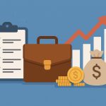 Business owner reviewing financial charts and documents to increase company value before selling