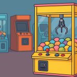 Row of colorful claw machines in an arcade setting for commercial entertainment businesses