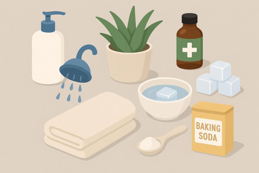Natural home remedies and soothing skincare products for relieving itchiness and irritation