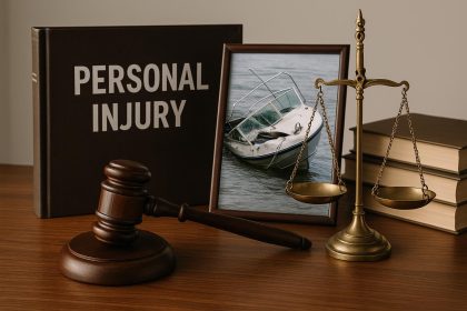 Boat accident aftermath with emergency response, representing catastrophic injury legal cases in Nashua