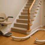 Stairlift being professionally removed from a home in Durham for improved accessibility and safety