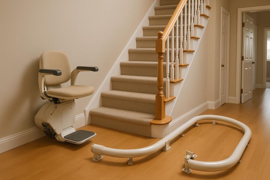 Stairlift being professionally removed from a home in Durham for improved accessibility and safety